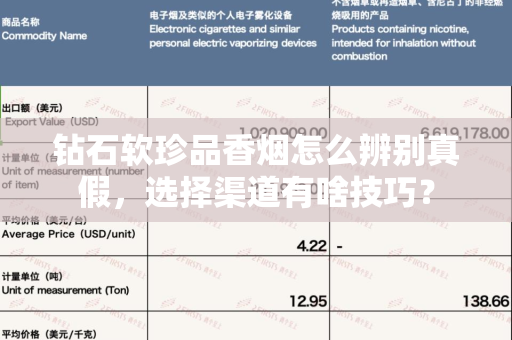 钻石软珍品香烟怎么辨别真假，选择渠道有啥技巧？